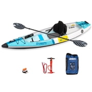 Sea Eagle EZLITE10 Inflatable Kayak - Ultralight, All Woven, Drop Stitch, Rigid, High Performance, 10 Solo Inflatable Kayak- Pro Package