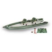 Sea Eagle FSK16 FishSkiff Inflatable 16', High Pressure, All-Drop-Stitch, 1-3 Person Frameless Fishing Boat w/Rigid 6” External Keel- Portable & Storable - 2 Person Swivel Seat Package