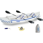 Sea Eagle SE370 Inflatable Sports Kayak -1-3 Person-Portable Stowable & Lightweight-with Seat(s), Paddle(s), Pump and Bag – Pro Package
