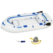 Sea Eagle SE9 Lightweight Inflatable Boat with Inflatable Floor, 5 Oar Set, Foot Pump, 2 Seats Great for Boating, Motoring, Rowing, Fishing & Yacht Tending- Start Up Package