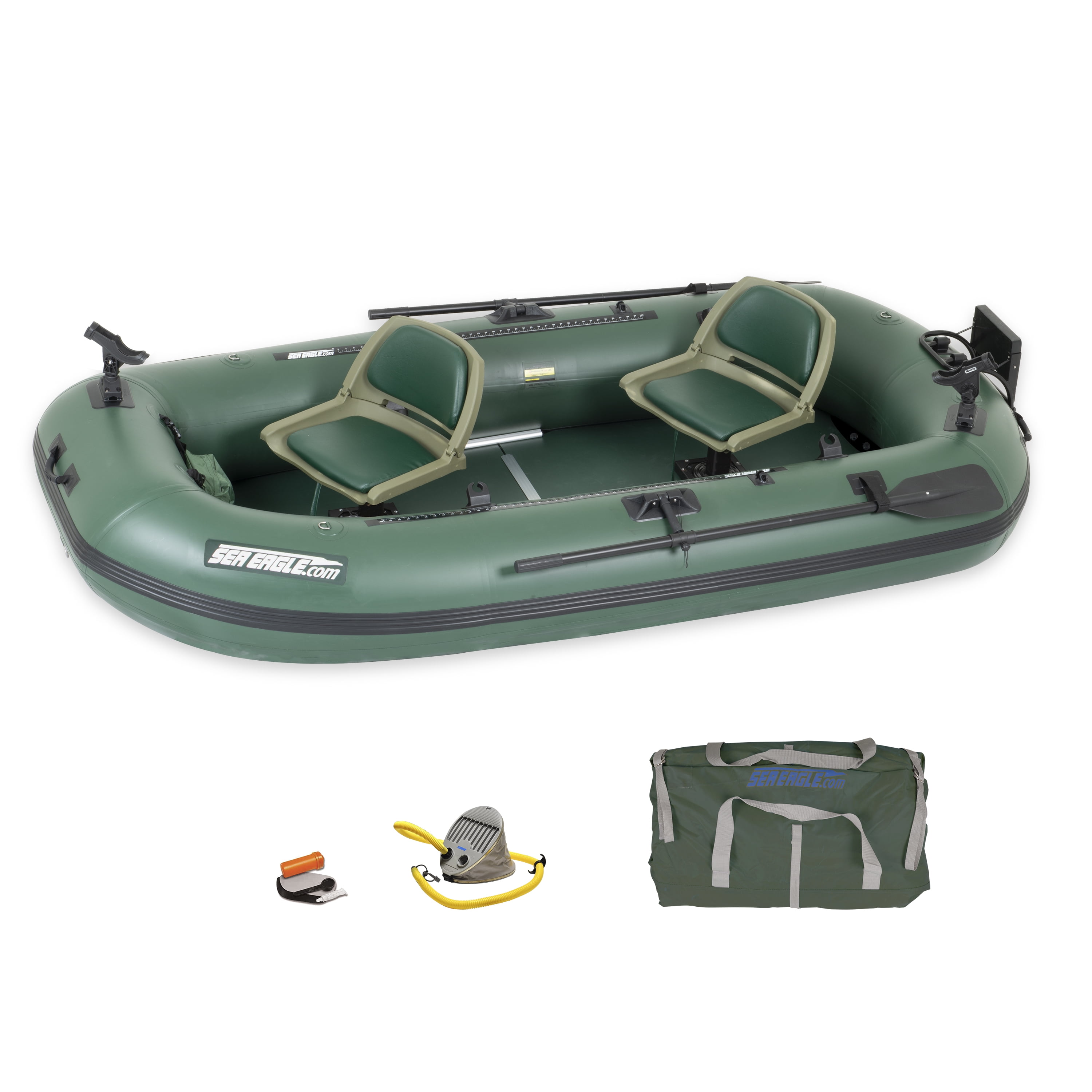 Sea Eagle StealthStalker STS10 Frameless Inflatable 10'1 Green Fishing  Boat for 1-2 People, Lightweight, Transportable, Stowable- for Rivers,  Lakes