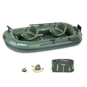 Sea Eagle StealthStalker STS10 Frameless Inflatable 10'1" Green Fishing Boat for 1-2 People, Lightweight, Transportable, Stowable- for Rivers, Lakes, Bays- Pro Package