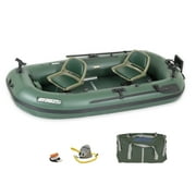 Sea Eagle StealthStalker STS10 Frameless Inflatable 101 Green Fishing Boat for 1-2 People, Lightweight, Transportable, Stowable- for Rivers, Lakes, Bays- Pro Package