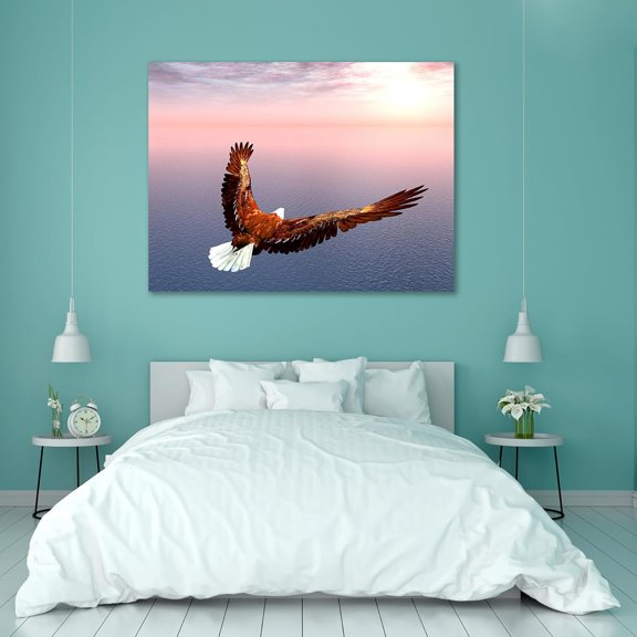 Sea Eagle Unframed Premium Canvas Painting for Bedroom & Living Room 16 x 12 inch