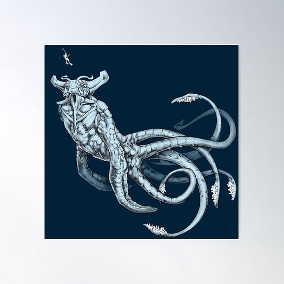 Sea Emperor Transparent Poster Wall Art, Modern Wall Decor For Living Room Bedroom, 24x24 UNFRAMED