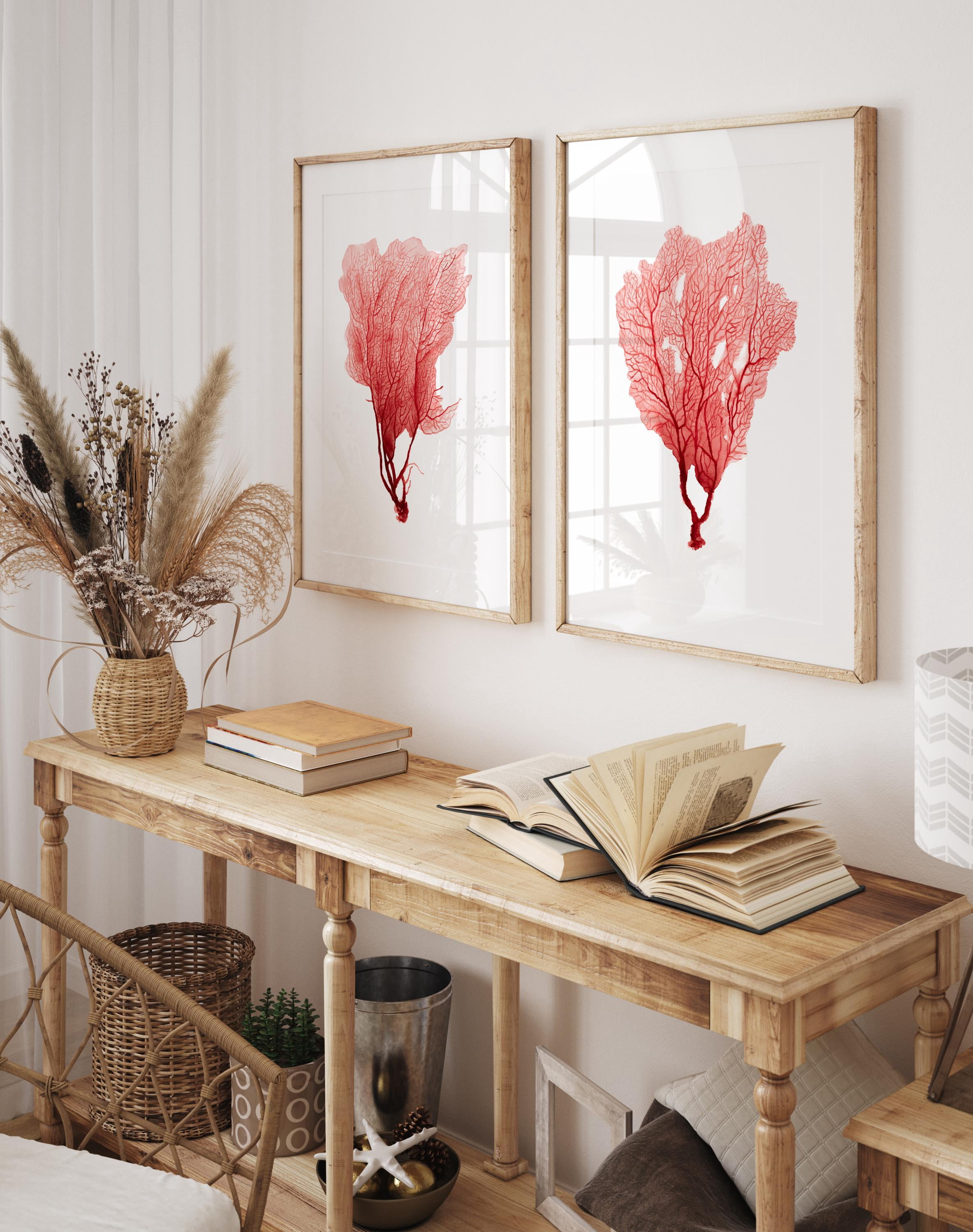 Sea Fan Detailed Coastal Watercolor Handmade Artwork Poster, Set 2 ...
