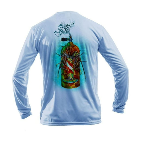Sea Fear Lobster Tank Long Sleeve Artic Blue - High Performance Beach Shirts for Men - Fishing Shirt for Men (Artic Blue, XX-Large)
