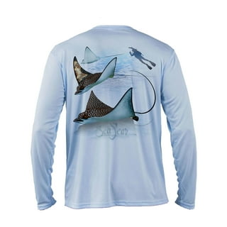  Rattlin Jack Men's Long Sleeve Fishing Shirt UV Protection  Skeleton Bone S Blue : Clothing, Shoes & Jewelry
