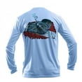 thumbnail image 1 of Sea Fear Men's 50+ UPF Long Sleeve Rash Guard Scuba Diving, Snorkeling, Stingray Blue, 1 of 1