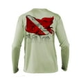 thumbnail image 1 of Sea Fear Men's Fishing Shirt - Octopus Dive Flag Graphic Long Sleeve Beach Shirt (Sea Grass, X-Small), 1 of 3