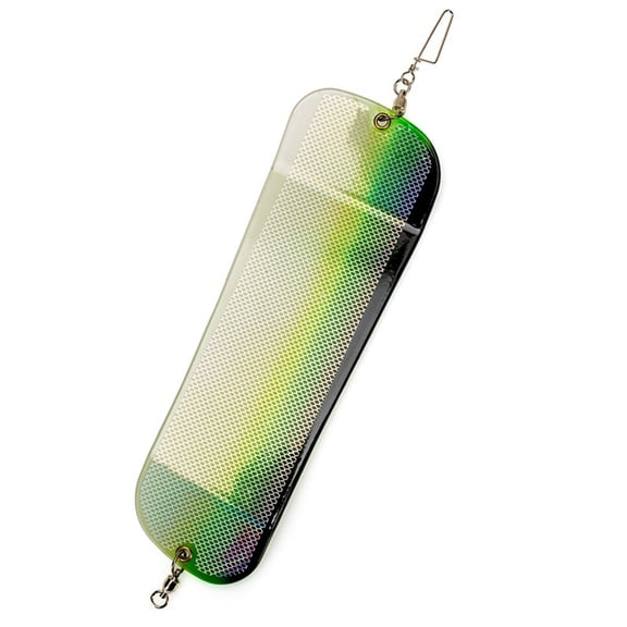 Sea Fishing ABS Bait Double-Sided Stickers Reflective Luminous Diving Board Sea Fishing Trolling Equipment A ABS Black Edge glowGreen