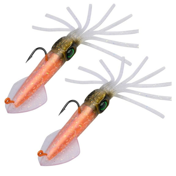 Sea Fishing Lures Pre-Rigged Squid Jig Glow In The Dark Octopus Artificial Bait