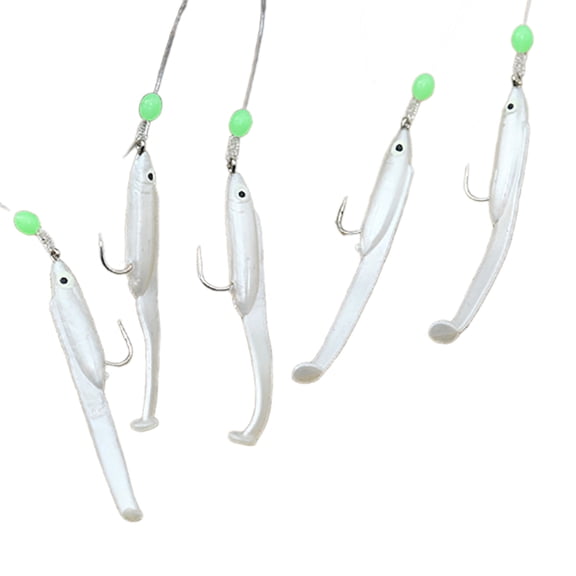 Sea Fishing Rigs Hook Baits Fishing Rigs Baits Glow Fishing Baits with String Hook for Freshwater Saltwater