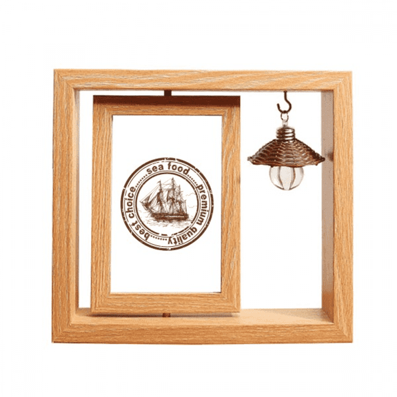 Sea Food Boat Classic Country City Wooden Rotating Picture Photo Frame 4x6