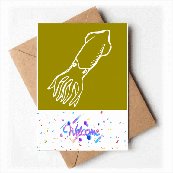 Sea Food Squid Art Deco Fashion Welcome Back Greeting Cards Envelopes Blank