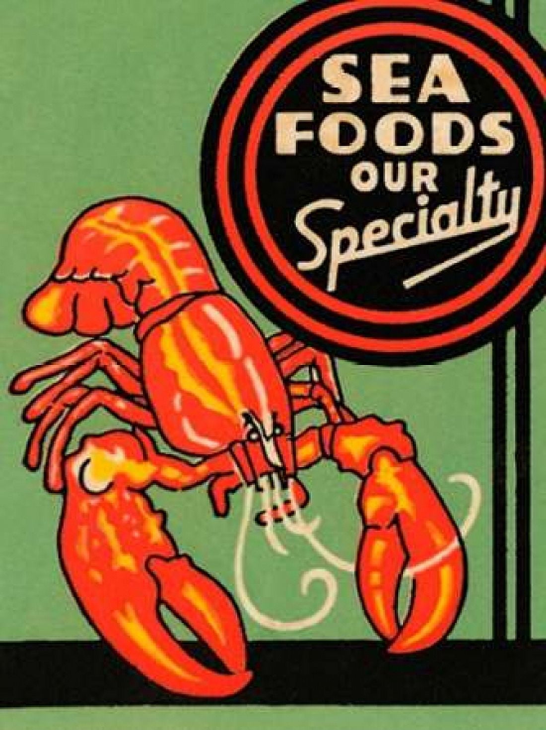 Sea Foods Our Specialty Canvas Art - Retrolabel (18 x 24)