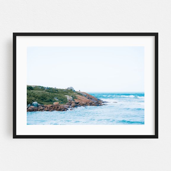 Sea Friends - Florianópolis State of Santa Catarina Brazil Photography Coast Seascape Ocean Waves Scenic Minimalist Nature Black Framed Wall Art Print 5 x 7 inches