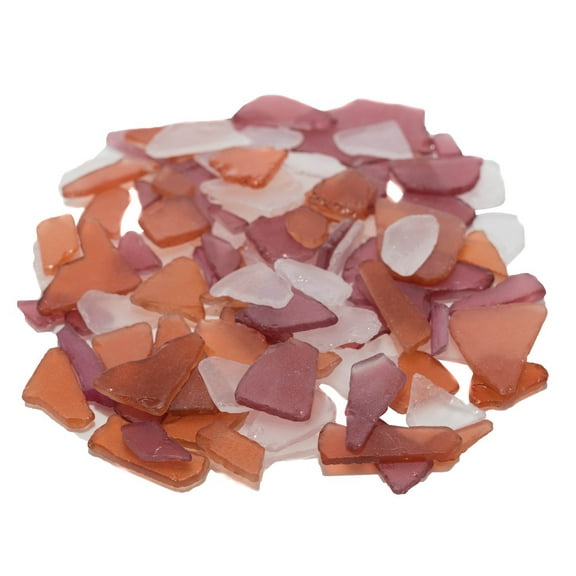 Sea Glass | Amber Brown Red & Frosted White Sea Glass Mix | 11 Ounces of Sea Glass for Dcor and Craft
