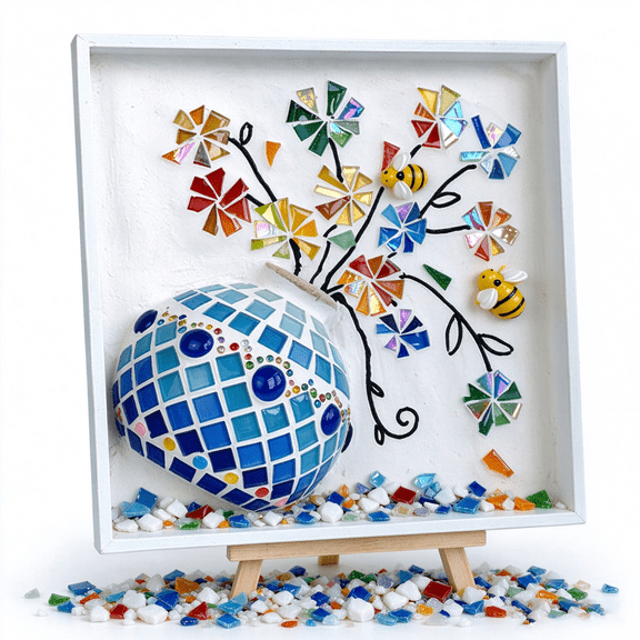 Sea Glass Art Kit, DIY Mosaic Arts and Craft Kits for Women Home Decoration & Gifts