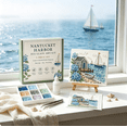 thumbnail image 1 of Sea Glass Art Kit Nantucket Harbor Theme, Adult DIY Mosaic Craft Set, Full Craft Supplies with Sea Glass Pieces Tweezers Adhesive Book, Home Wall Decor Gift, 1 of 7