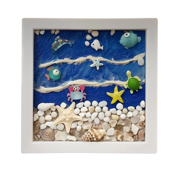 Sea Glass Art Kit for Adults – Resin Beach Art Craft DIY Project with Photo Frame Desk Window Display and Sea Glass Photo Art Kit