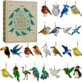 thumbnail image 1 of Sea Glass Bird Advent Calendar, 24 Days Christmas Countdown Box Filled With Sea Glass Bird Ornaments, Festive Surprise Gift Set With Tree Hanging Decor for Bird Enthusiasts Decor, 1 of 7