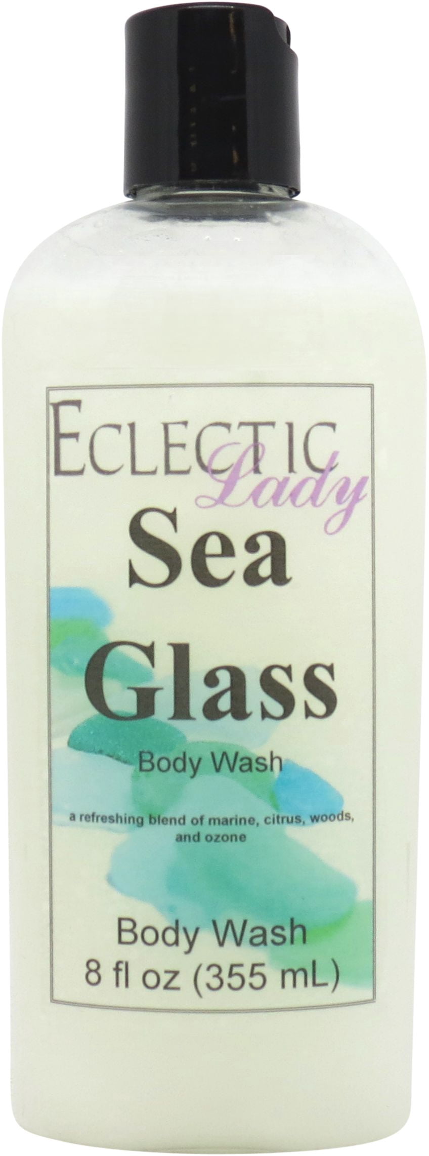 Sea Glass Body Wash by Eclectic Lady, Liquid Shower Gel for Women and Men, 8 Ounces