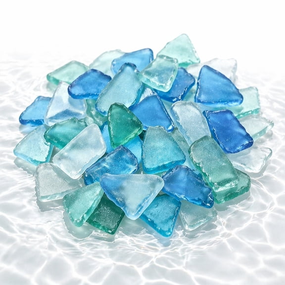 Sea Glass,Bulk Seaglass Pieces,Sea Glass Crushed Glass Vase Filler,Broken Glass Tiles for Beach Wedding Party Decor Home Decor DIY Craft Supplies