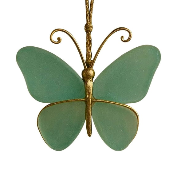 Sea Glass Butterfly Ornament For Christmas Tree With Natural Edges Light Catching Design Holiday Decor