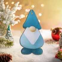 Sea Glass Christmas Snowman Ornaments Sea Crystal Glass Decor Crafts Christmas Tree Hanging Ornament for Beach Ocean Gift Party Table Decoration (Snowman)