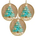 thumbnail image 1 of Sea Glass Christmas Tree Ornament Handmade Holiday Hanging Decoration, Coastal Style Christmas Tree Pendant for Home Party Festival Decor, 1 of 8