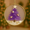 thumbnail image 1 of Sea Glass Christmas Tree Ornament Set with Coastal Themed 2D Acrylic Pendants, 3.1" Decor that Brings a Unique Atmosphere to Your Home Purple, 1 of 2