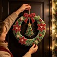 thumbnail image 1 of Sea Glass Christmas Wreath Kit DIY Holiday Wreath Making Supplies with Frosted Glass Beads Bows for Front Door Wall Mantel Handmade Gift, 1 of 7