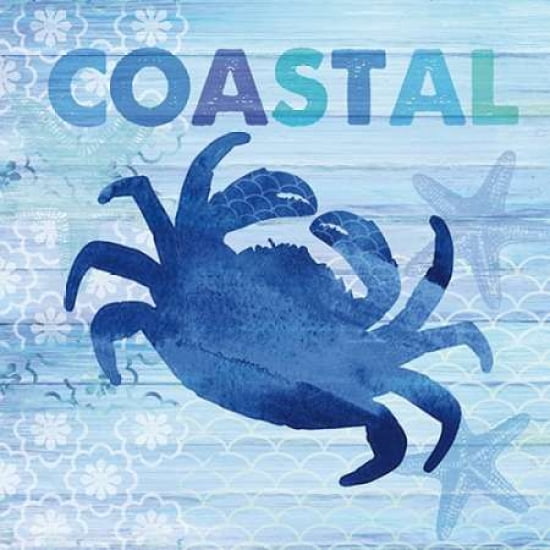 Sea Glass Crab Canvas Art - Studio Bella (24 x 24)