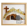 thumbnail image 1 of Sea Glass Empty Tomb Resurrection Wall Art, He Is Risen, Religious Sea Glass Frame Decor,Religious Easter Decoration for Home, Office Tabletop, Shelf Decor, Christian Gift for Mom (Yellow), 1 of 5