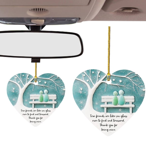 Sea Glass Friendship Ornament Christmas Gift Best Friends,Acrylic 2D Timeless Friendship Gift,Custom Soul Sister Gifts Seaglass Ornament,B