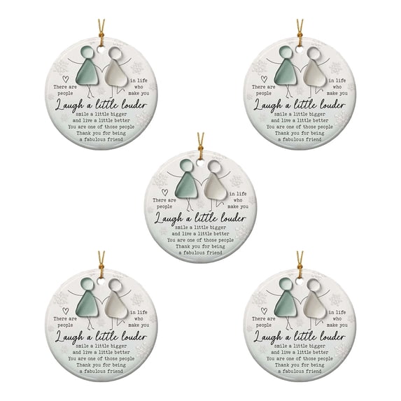 Sea Glass Friendship Ornament Hanging Quote Decor Christmas Decoration Home Decor Gift For Best Friend Birthday Women Sister Coworker Appreciation Keepsake Memory Holiday Tree Hanging Friendship Gift