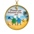 thumbnail image 1 of Sea Glass Friendship Ornament with Quote Sea Glass Art Gift for Women BFF Birthday Christmas Tree Hanging Keepsake Decoration, 1 of 3