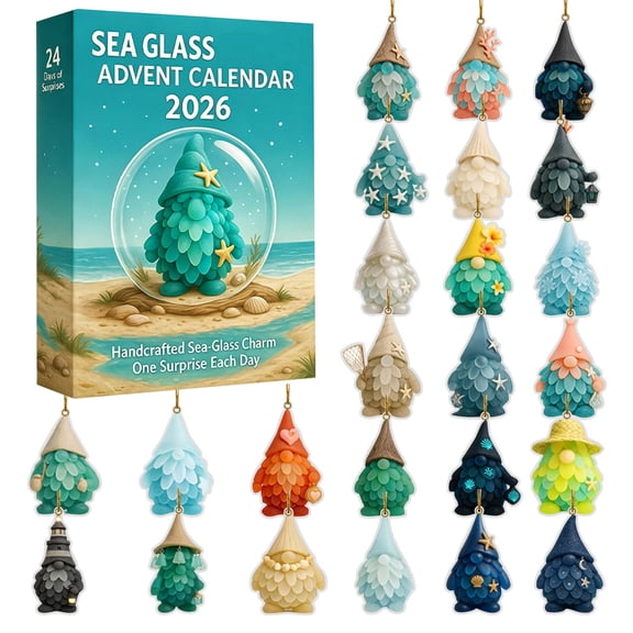 Sea Glass Christmas Advent Calendar -24 Day Advent Calendar for 2026 Acrylic Hanging Decor Christmas Advent Calendars