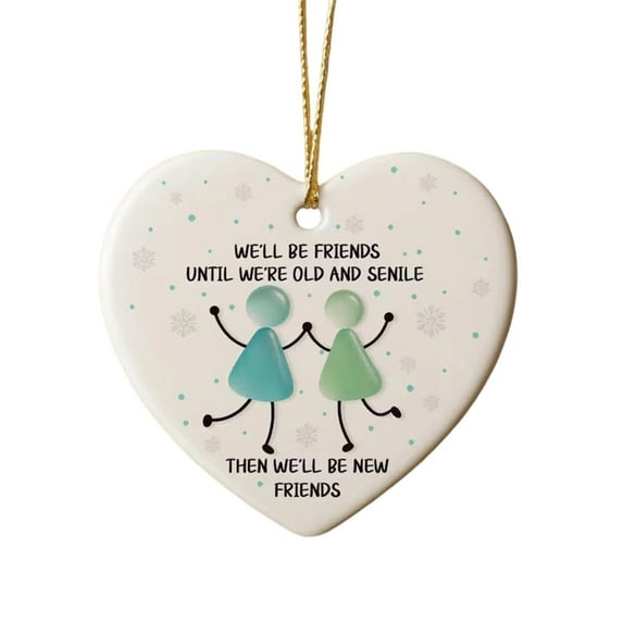 Sea Glass Ornament under $5! Cagogo Sea Glass Friendship Heart Ornament, Handmade Beach Glass Christmas Decoration, Friendship Keepsake Holiday Ornament, Coastal Themed Tree Decor, Meaningful Gift