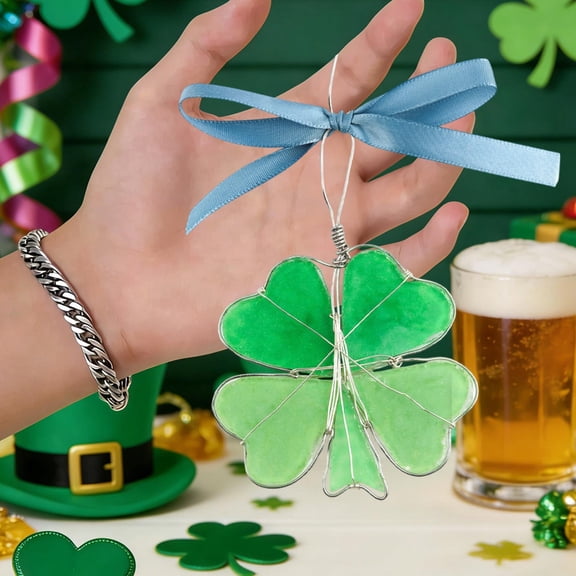 Sea Glass Pendant | Decorative Ornament | Unique Home Accent, Recycled Glass, Iron Wire, Window Hanging, Eco-Friendly Gift Idea | Blue | 3.15 in