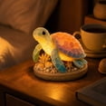 thumbnail image 1 of Sea Glass Sea Turtle DIY Kit With LED Lights 3D Tabletop Art Ornament for Coastal Home Decor, 1 of 6
