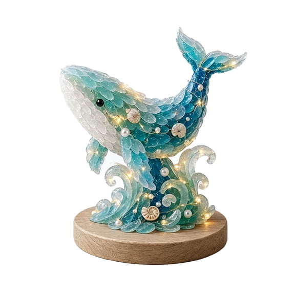 Sea Glass Sea Turtle DIY Kit With LED Lights, Handmade Coastal Tabletop Ornament Craft for Adults and Kids, Beach Theme Home Decor and Gift