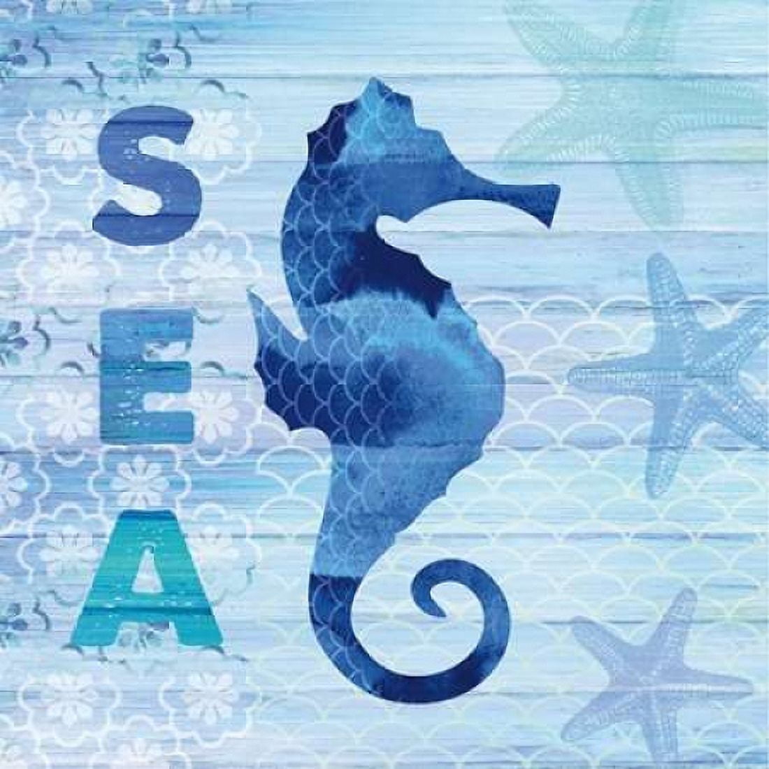 Sea Glass Seahorse Canvas Art - Studio Bella (24 x 24)