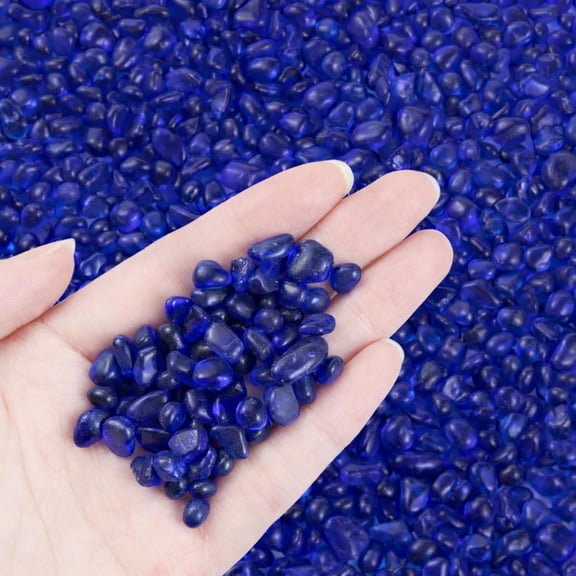 Sea Glass Stones Dark Blue 10 LB Bulk Polished Decorative Glass Pebbles for Vase Fillers, Aquarium Gravel, Crafts & Event Decor