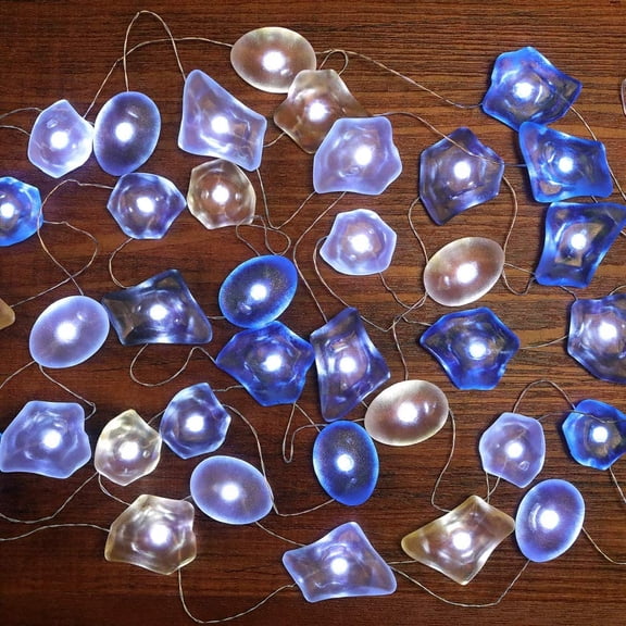 Sea Glass String Lights, Beach Theme Decorative Lights 19 Ft 40 LED USB Plug-in with Remote and Timer for Indoor Outdoor Tent Wedding Nursery Bedroom Party Birthday