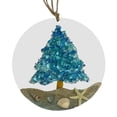 thumbnail image 1 of Sea Glass Suncatcher - Christmas Tree Beach Ornament - Beach Lover Holiday Gift - Hanging Ornament On Acrylic Circle Sea Glass Pieces Light Catcher for Beach Themed Home Interiors (Tree 1PCS), 1 of 8
