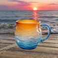 thumbnail image 1 of Sea Glass Sunset Mug 12oz Beach Theme Gradient Sunset Color Wave Pattern Glass Mug, 1 of 7