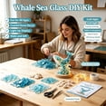 thumbnail image 1 of Sea Glass Whale DIY Kit with Warm LED Lights, Sea Coastal‑Style Tabletop Ornament, Complete Hand‑Assembly Craft Kit for Home Display, Birthday and Holiday Gift, 1 of 7