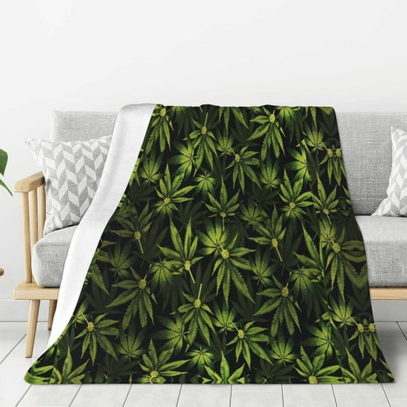 Sea of Green Throw Blankets 40"x30" Lightweight Flannel Fleece Cozy Soft Blanket Home Decor for Couch Bed Sofa Bedroom Living Room Travel Birthday Christmas All Season
